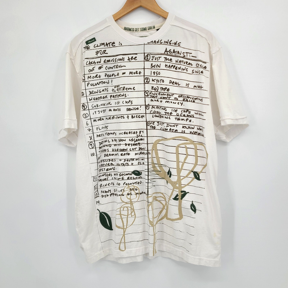 Akademiks Green Product Embroidered Graphic Tee Climate Change Y2K 90s Size 2XL